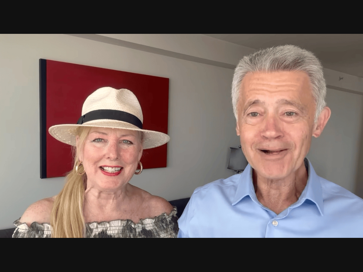 Karen Ballou Lucas and Jay Lucas in their June, 2025 edition of the Sunshine Report video.