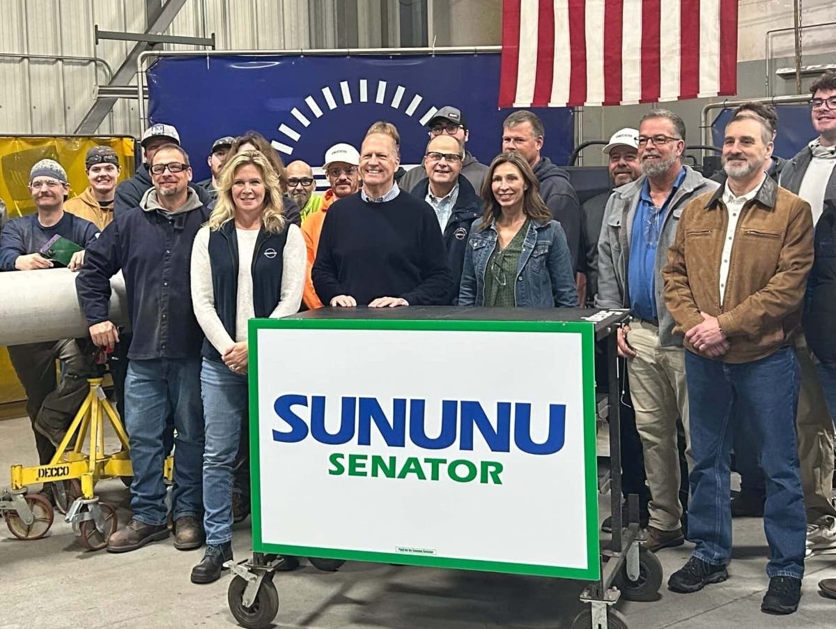 U.S. Senate candidate John Sununu at Decco, Inc. in Brookline.
