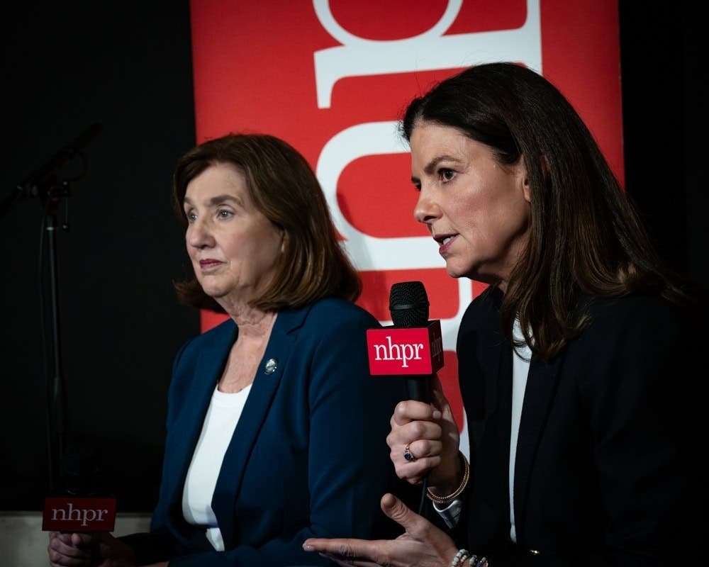 Cinde Warmington and Gov. Kelly Ayotte debated in the NHPR gubernatorial debate on Oct. 22.