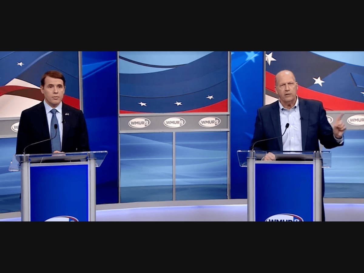 Democratic U.S. Rep. Chris Pappas and Republican John Sununu debated on WMUR-TV on Oct. 28.