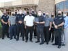 Murrieta Chief of Police Tony Conrad, NAACP Branch 1034 President Pastor Willie J. Oliver and retired Murrieta Chief of Police Sean Hadden with members of the Murrieta and Menifee Police departments and Murrieta Fire Department.