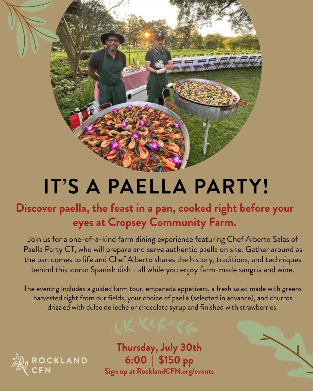 It's a Paella Party at the Farm!