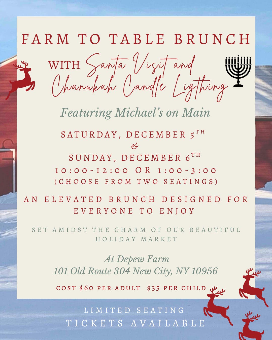 Farm to Table Holiday Brunch is Back at Cropsey Community Farm (12/5 & 12/6)!