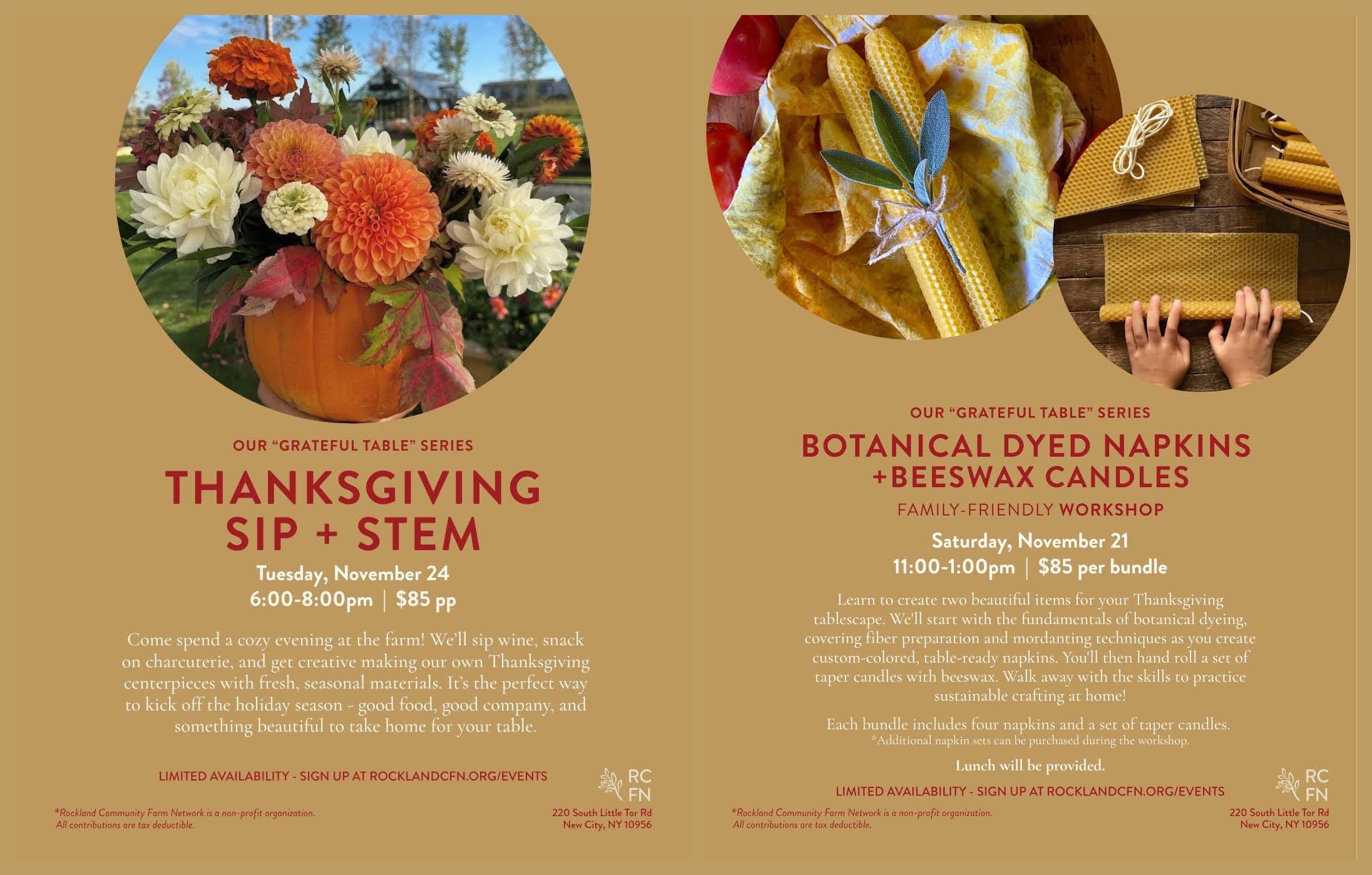 Fall in Love with Cropsey Community Farm this November (Grateful Table Series - Two Awesome Events)