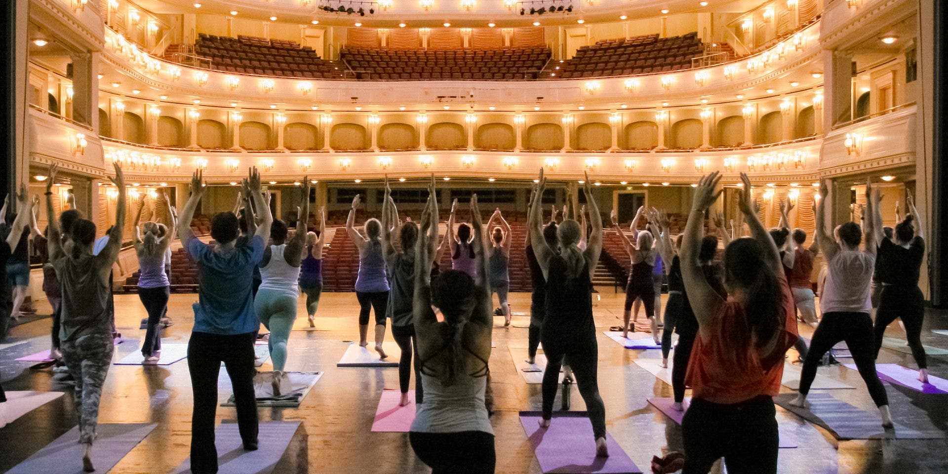 Yoga on the Bass Hall Stage