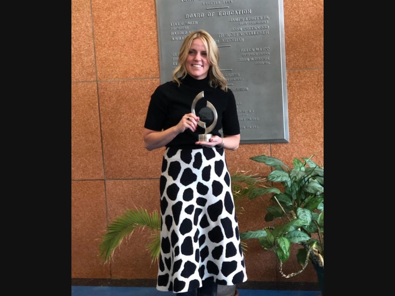 ​Wisdom Lane Middle School special education teacher Andrea Mortillaro has been recognized with the 2020 Nassau Board of Cooperative Educational Services Education Partner Award. 
