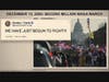 This image from video shows one of many slides presented by Democrats prosecuting the impeachment of former President Donald Trump in the Senate at the U.S. Capitol in Washington, Wednesday, Feb. 10, 2021.