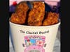 Some vegan chicken in a clucket bucket from The Happy Pig food truck.