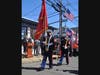 The U.S. Marine Corps feted Sgt. Robert A. Hendriks with a color guard.