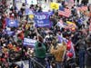 In this Jan 6, 2021, file photo, violent protesters gather outside the U.S. Capitol in Washington.