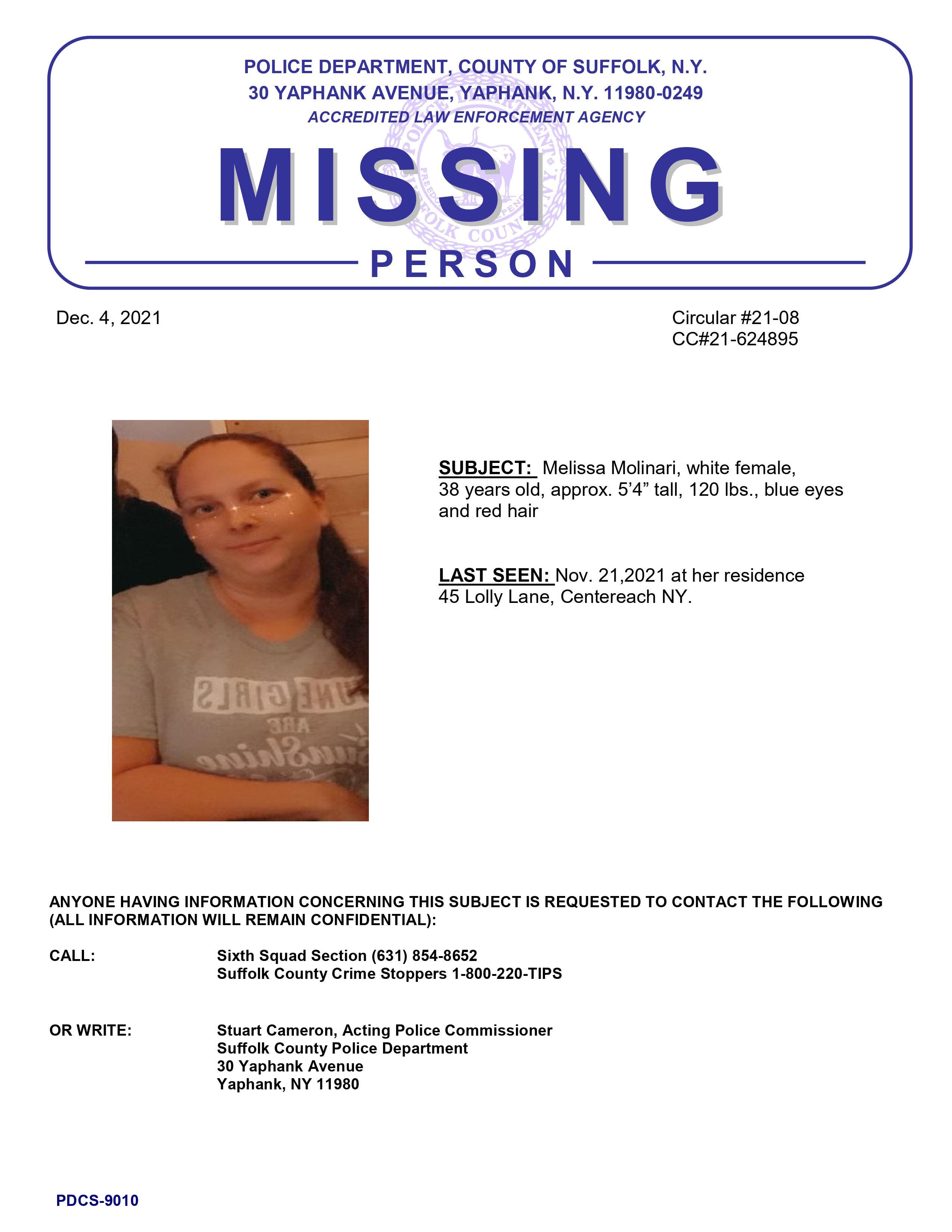 SCPD missing flier