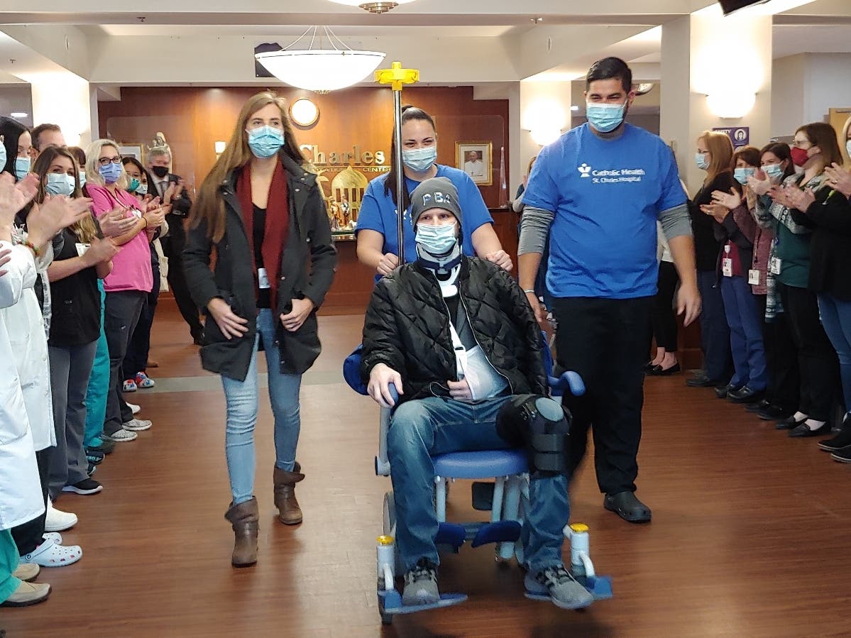 Suffolk Police Officer Timothy Thrane was discharged from St. Charles on Dec. 9.