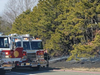 The fire was located between westbound Sunrise Highway and the service road between exits 55 and 56.
