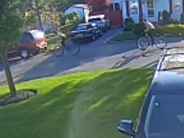 A pair on bikes ripped down a Pride Flag and yelled anti-LGBTQ slurs back in May, Suffolk police said.