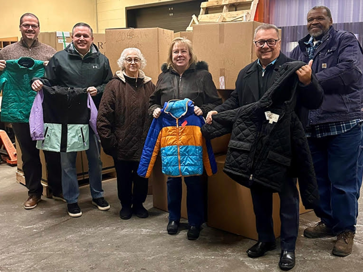 This winter around 310 winter coats, along with scarves, hats, and gloves were donated to Brookhaven Town's INTERFACE  Winter Coat Drive at Town Hall by employees of Brookhaven Science Associates, who work at Brookhaven National Laboratory, as well as Far