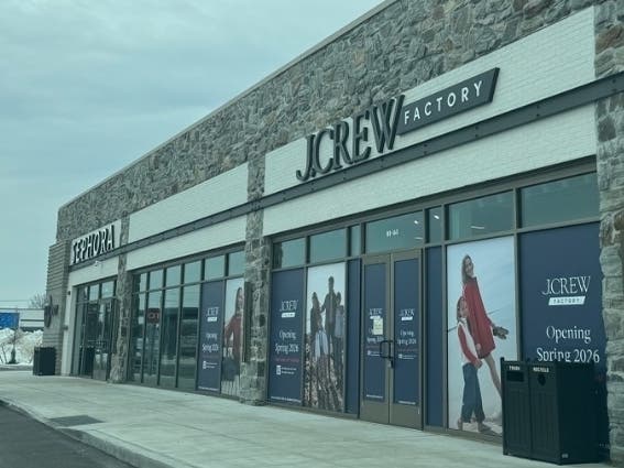 A J. Crew Factory store is tentatively set to open on Feb. 26 at The Shoppes at Sun Vet in Holbrook this Spring, according to signage posted at the location.