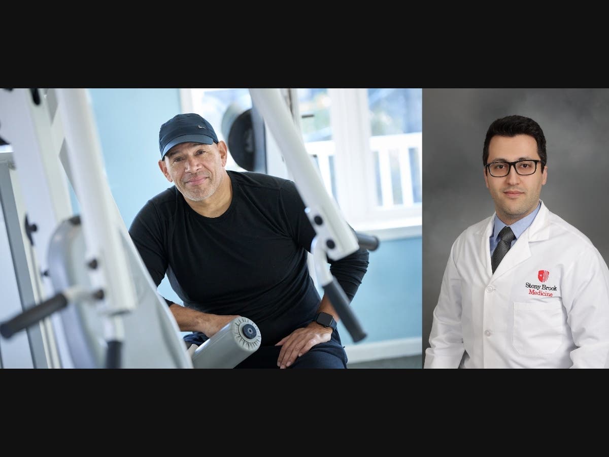 Humberto Cordero of Port Jefferson is back on track after life-saving dual heart surgeries with Dr. Maroun Yammine at Stony Brook University Hospital, officials say.