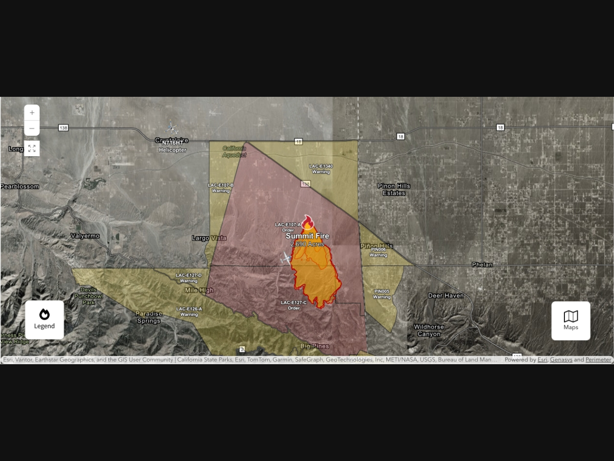 The Summit Fire is now burning across 2,690 acres in Los Angeles County, California Fire and Forest Protection officials said Saturday afternoon.