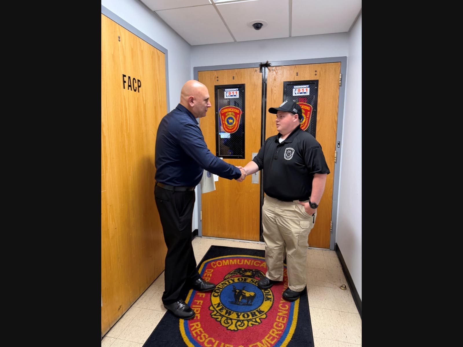 A Suffolk Emergency Services dispatcher was recently lauded by county officials for guiding an expectant mom and dad through an unexpected labor inside their home recently.