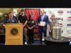 The towering silver cup was placed on display for members of the public to take photos.