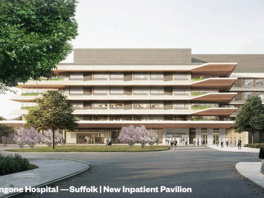 The design for the $650 million, 270,000-square-foot expansion of NYU Langone-Suffolk in East Patchogue, which is up for Brookhaven Town approval this month, was revealed to the public in Facebook post by Supervisor Dan Panico on Wednesday.