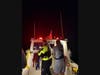 A rescue swimmer from the Center Moriches Fire Department was deployed into the ocean and crossed the sandbar to make contact with the vessel, and all four people were evaluated, and no injuries were reported, according to fire officials.