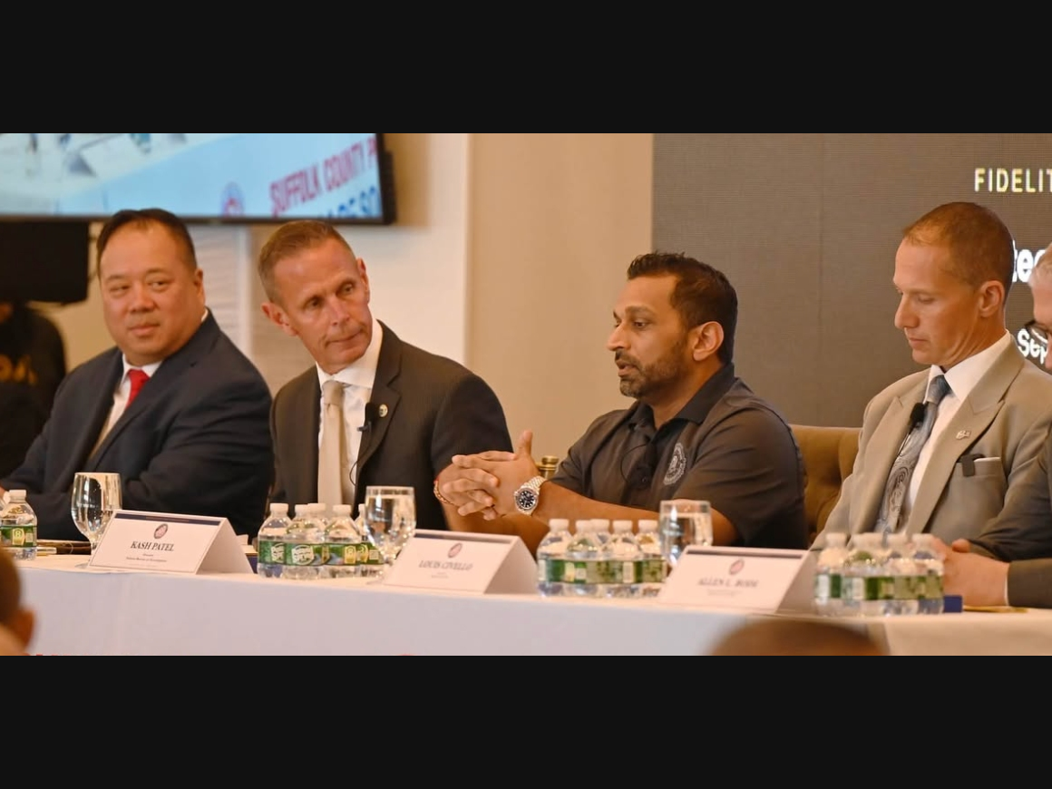 Federal Bureau of Investigation Director Kash Patel spoke in a panel discussion about local law enforcement efforts at the Port Jefferson Country Club last Thursday, officials said.