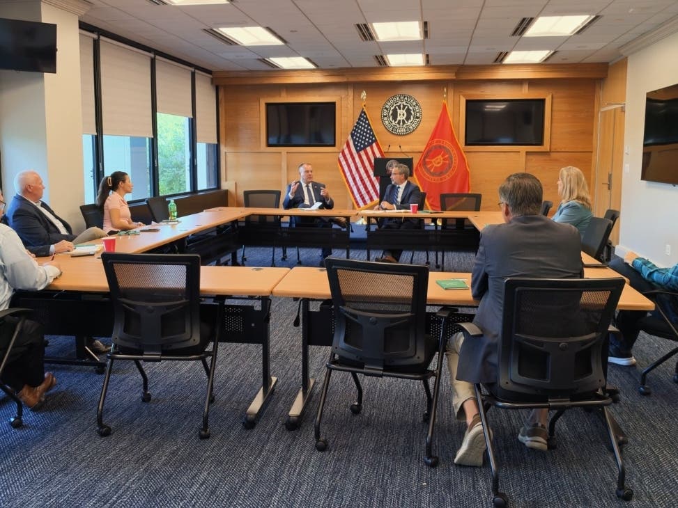 Brookhaven officials on Friday hosted Suffolk's town officials, along with representatives from the New York Association of Towns, to discuss the growing financial, environmental, and legislative challenges facing local governments.