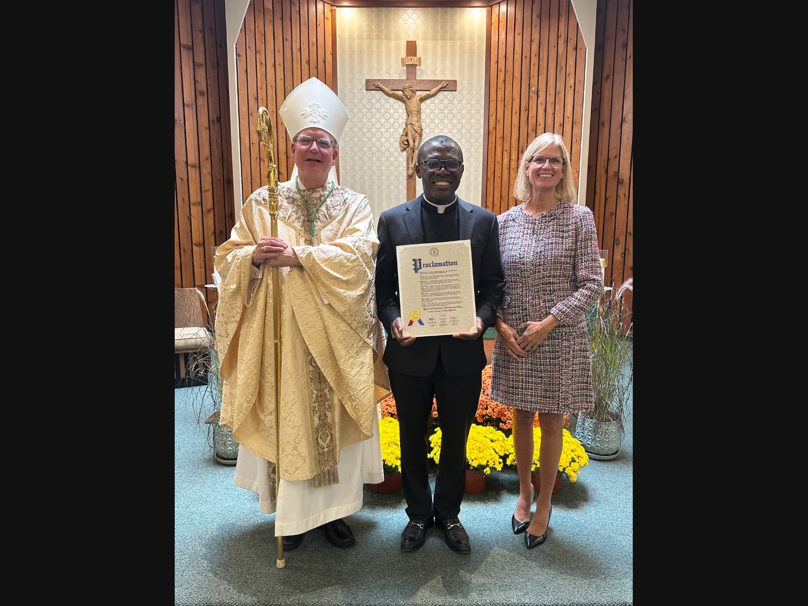 From left to right, Bishop John Barres, Rev. Collins Adutwum, and Brookhaven Town Councilwoman Jane
Bonner.