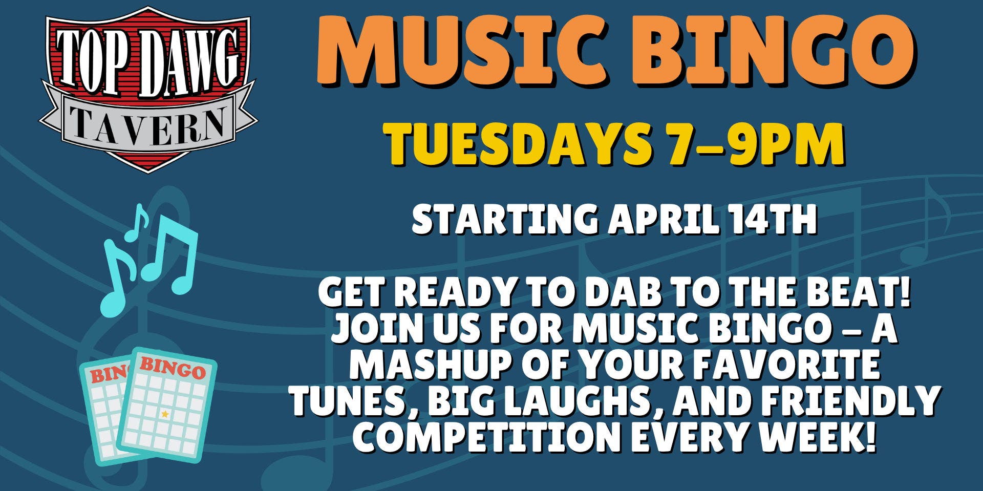 Music Bingo at Top Dawg Tavern!