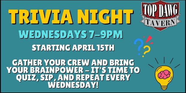 Trivia Night at Top Dawg Tavern!