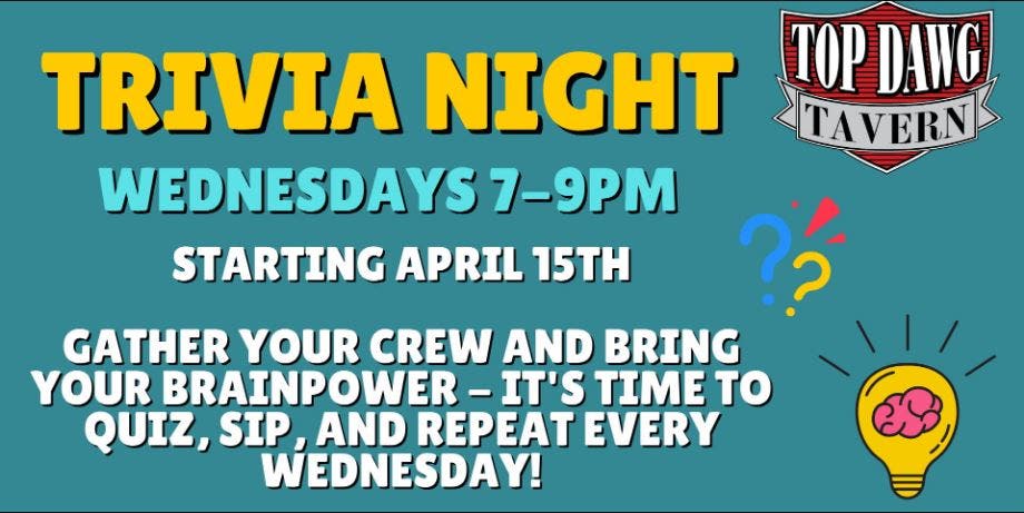 Trivia Night at Top Dawg Tavern!