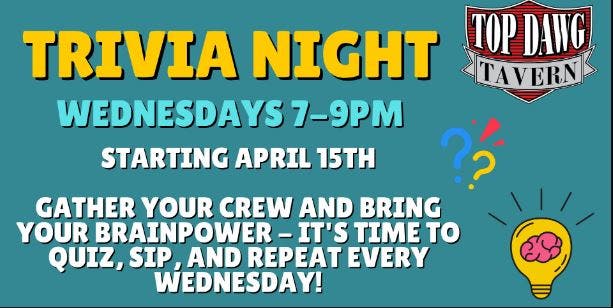 Trivia Night at Top Dawg Tavern!
