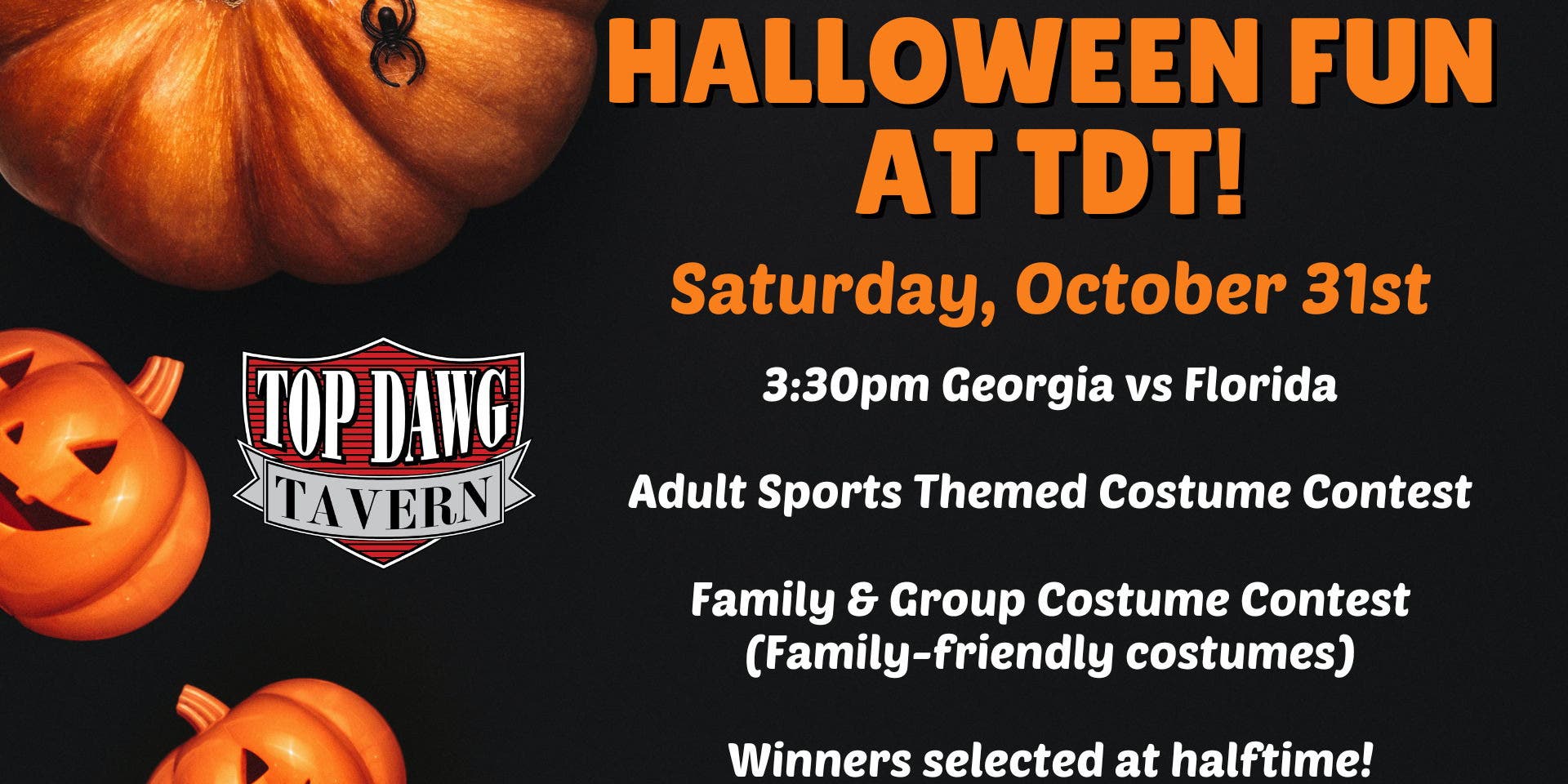 Halloween & Georgia vs Florida Game at Top Dawg Tavern in Bartram Park