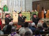 The St. Columcille United Gaelic Pipe Band performed “Amazing Grace” at the Four Chaplains 80th Anniversary Mass at St. Stephen’s Church in Kearny on February 5, 2023.