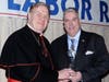 Cardinal Joseph W. Tobin, Archbishop of Newark (left), presents Sam Ferraino, Jr., with the labor honoree award at the Archdiocese of Newark’s 30th Annual Business & Labor Recognition Reception at The Grove in Cedar Grove on March 7, 2023.