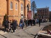 Devoted visitors wait in a line stretching down two blocks to venerate about 200 sacred relics on display at Our Lady of Mount Carmel Oratory in Montclair on February 24, 2024. 