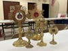Relics of (from left to right) Jesus Christ, the Virgin Mary, Padre Pio, Pope John Paul II, and Mother Cabrini were among the nearly 200 sacred artifacts on display at Our Lady of Mount Carmel Oratory in Montclair on February 24, 2024. 