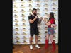 Jonah Gadjovich poses with Panthers fan 