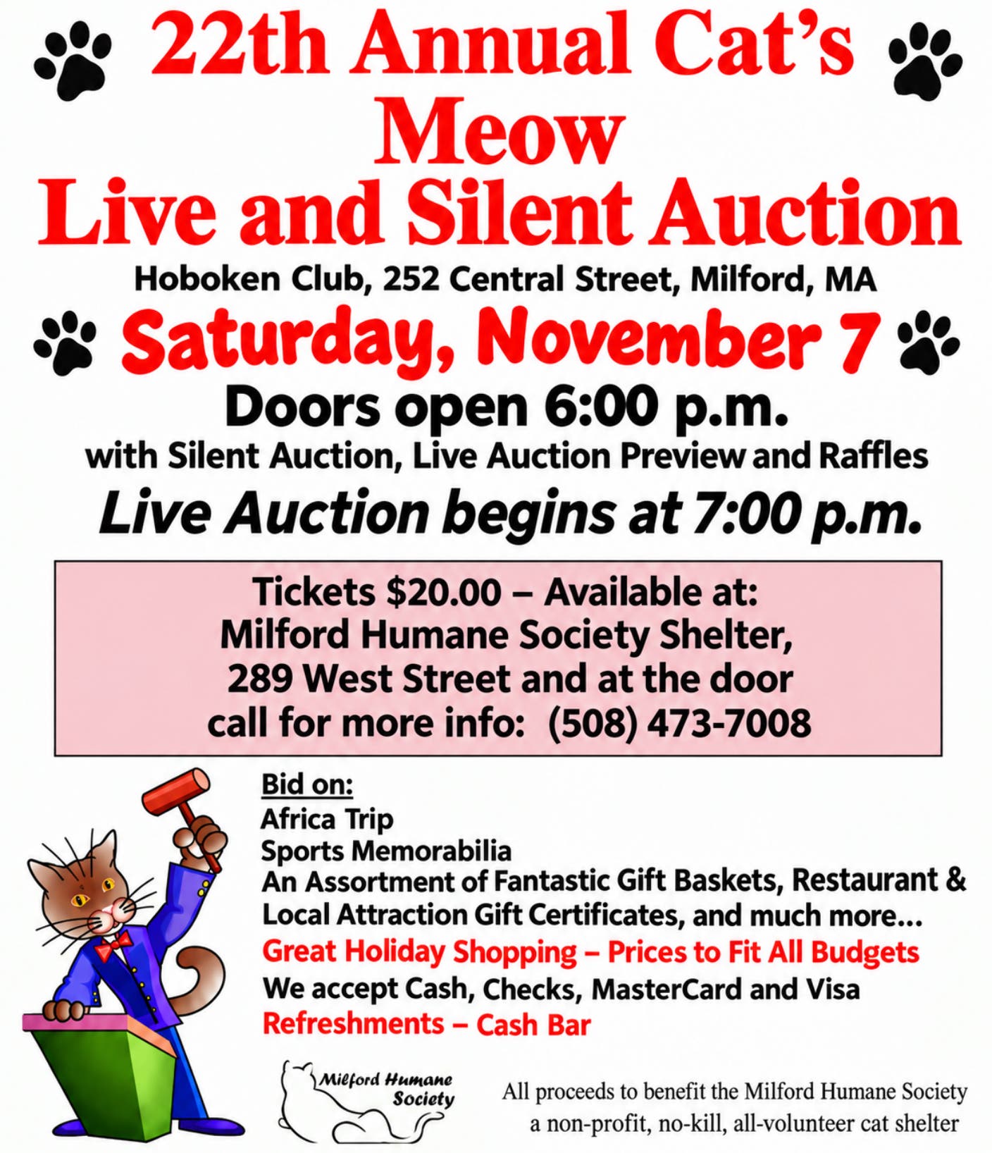 22nd Annual Cat's Meow Live and Silent Auction