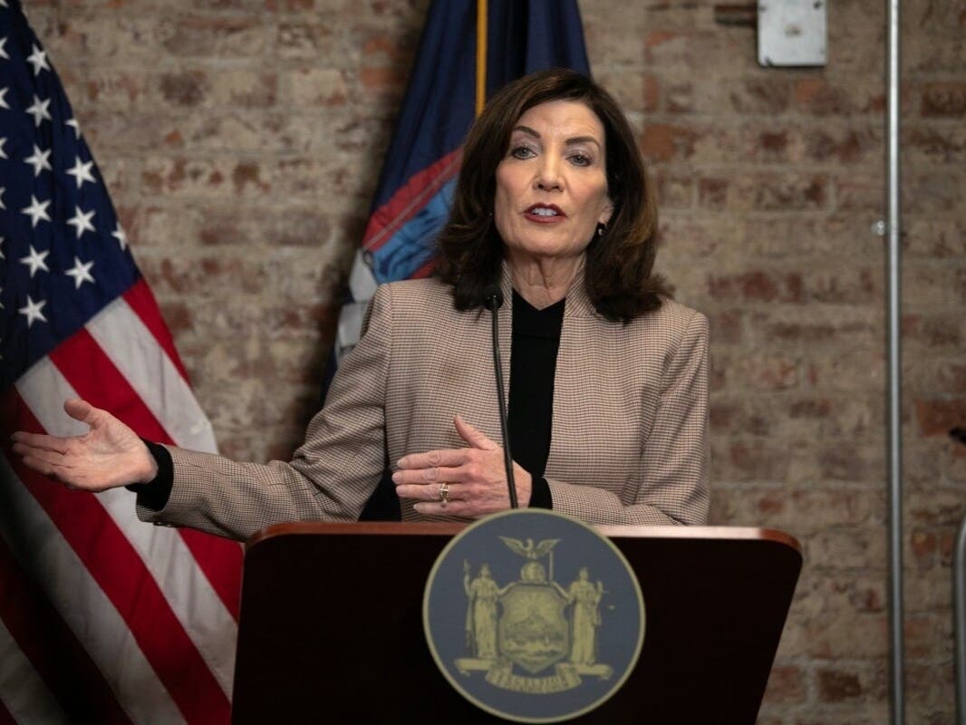 Gov. Kathy Hochul holds a press conference at the Brooklyn Armory in Crown Heights, Feb. 10, 2026.