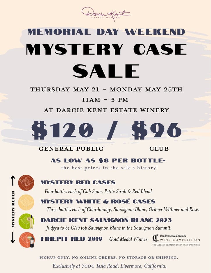 May 24 | Mystery Case Sale: wines as low as $8 per bottle! | Livermore ...