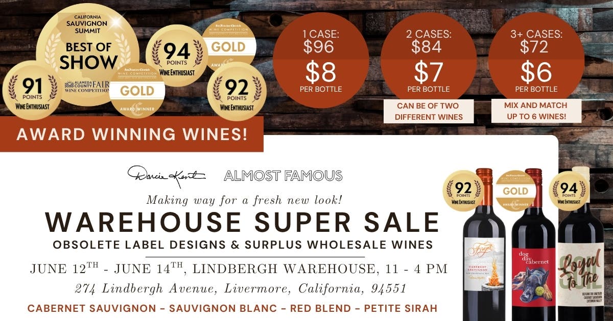 Warehouse Sale: Wine as low as $6 per bottle