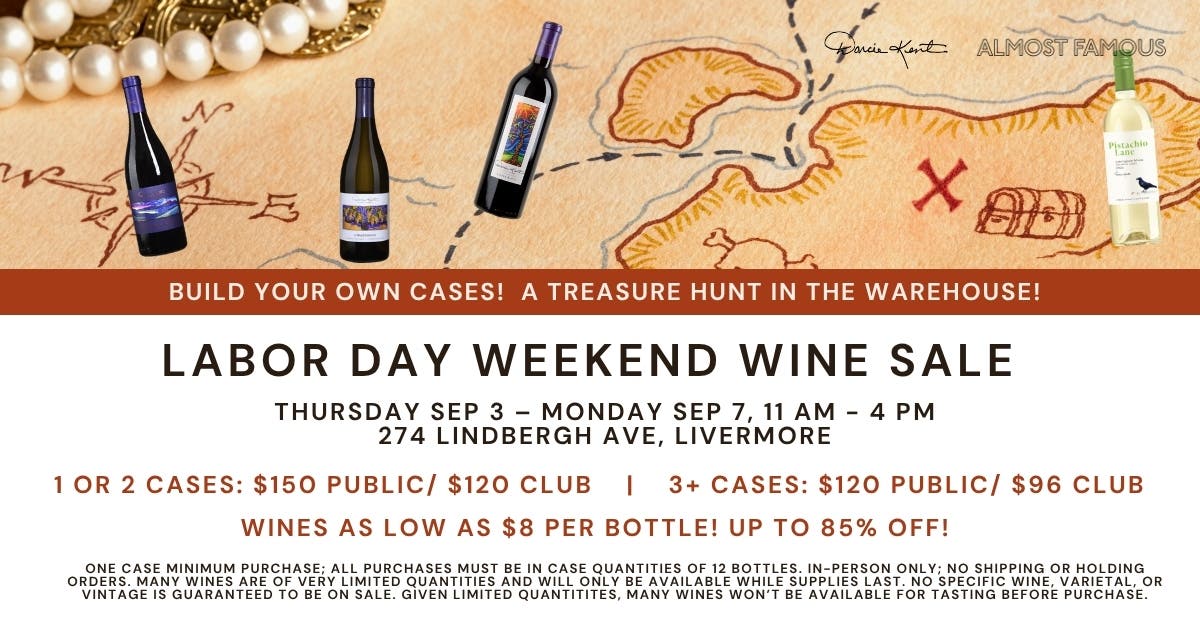 TODAY: Build your own cases, up to 85% off wines! Labor Day Wine Sale!