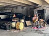 Brad Faucher and stick man Dan Weston proved a smokin garage band at the farmers market with their “Exile on Moody Street”jam.that had the whole joint jumpin.
