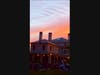 A herringbone sky and orange sherbet filled the evening sky over the Lyman Estate .