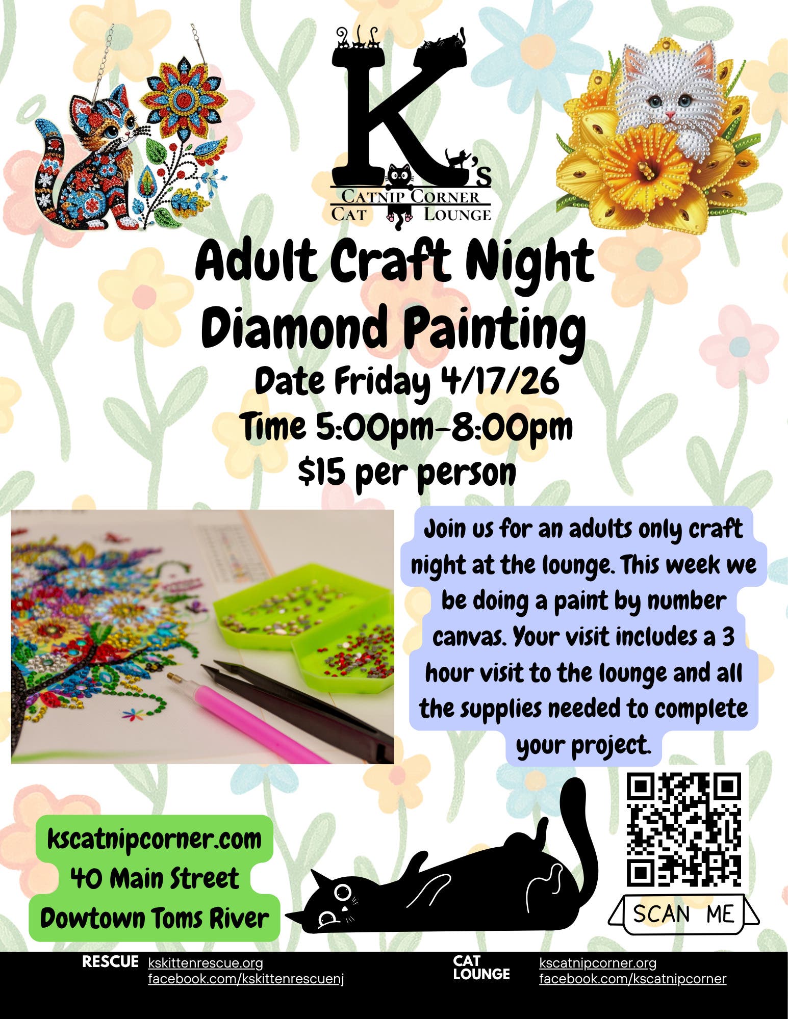 Diamond Painting at K's Catnip Corner Cat Lounge