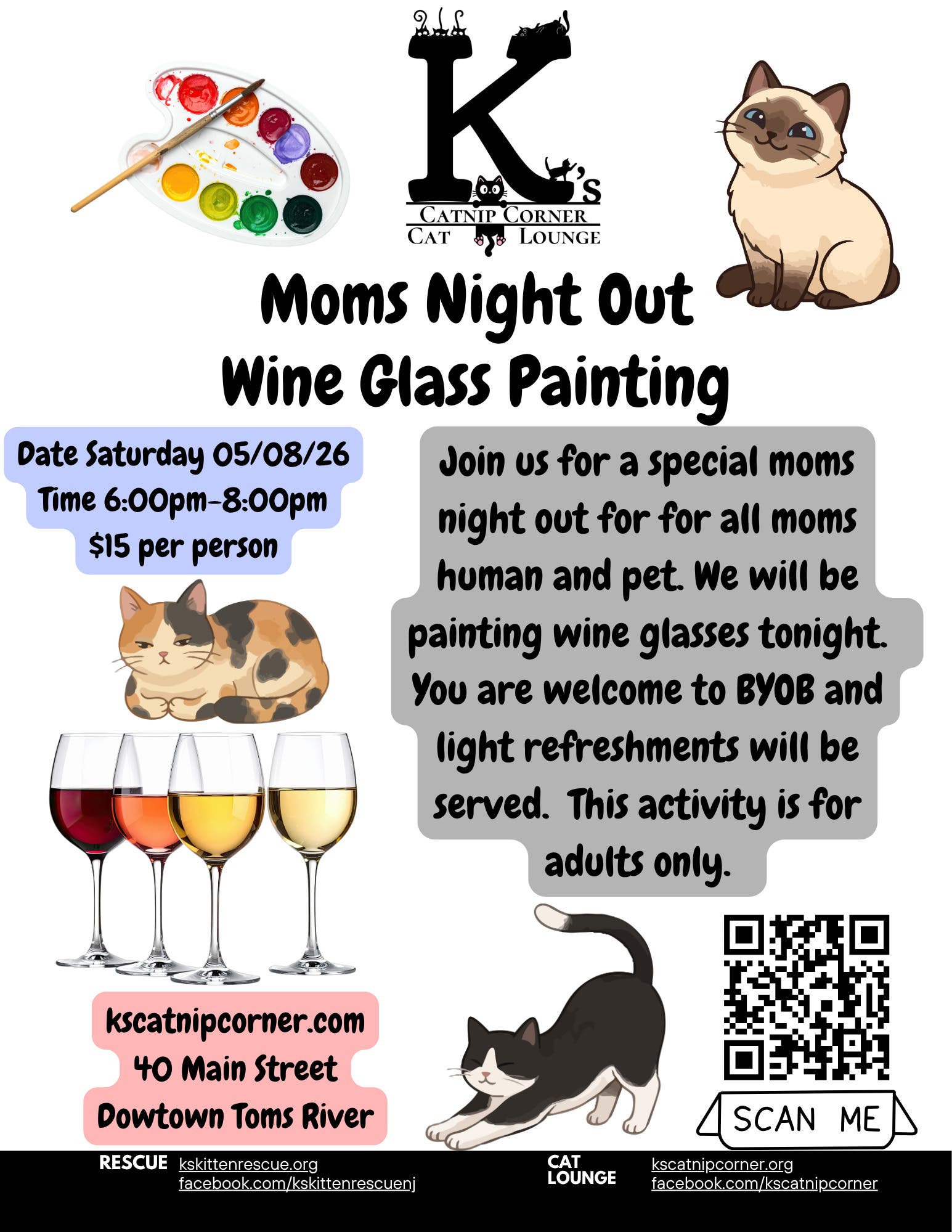 Moms Night Out Wine Glass Painting