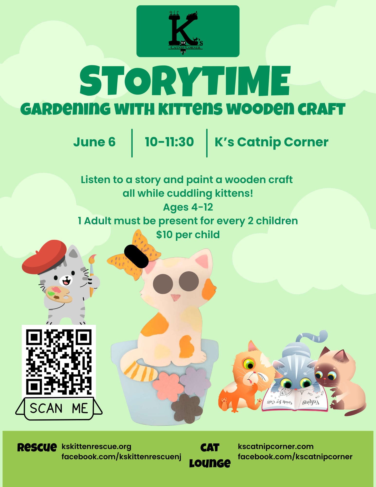 Storytime and Gardening With Kittens Wood Craft