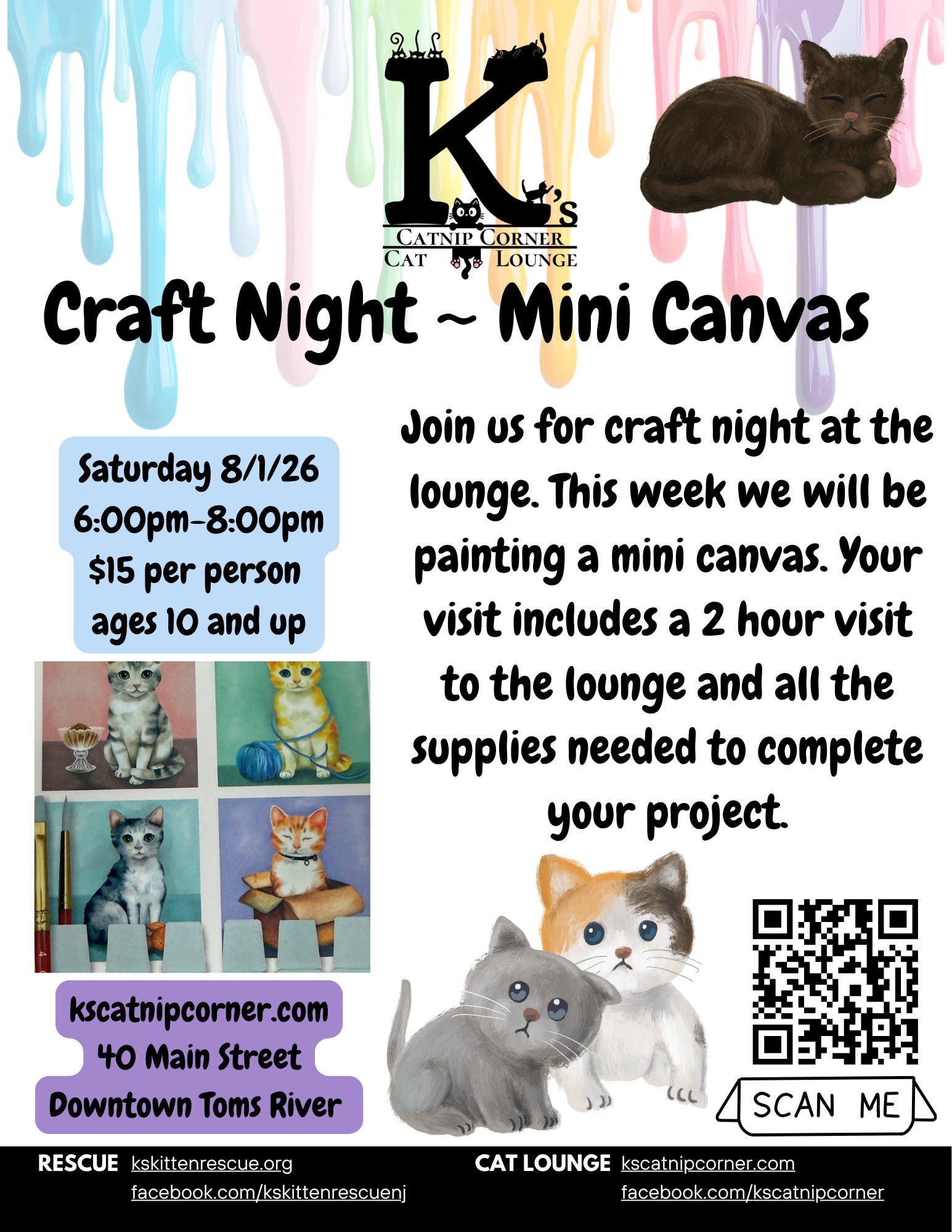 Mini Canvas Craft Night at the Cat Lounge